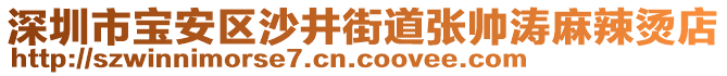 深圳市寶安區(qū)沙井街道張帥濤麻辣燙店