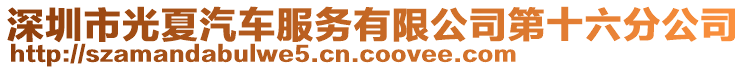 深圳市光夏汽車服務(wù)有限公司第十六分公司