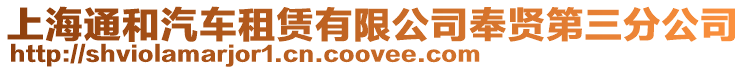 上海通和汽車租賃有限公司奉賢第三分公司