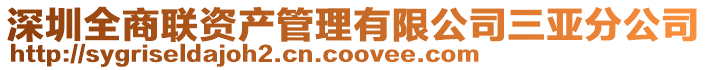 深圳全商聯資產管理有限公司三亞分公司