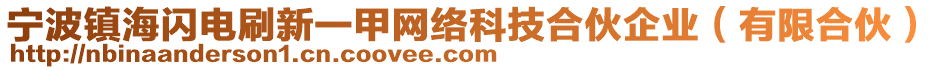寧波鎮(zhèn)海閃電刷新一甲網(wǎng)絡(luò)科技合伙企業(yè)(有限合伙)