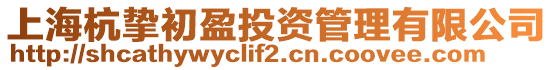 上海杭摯初盈投資管理有限公司