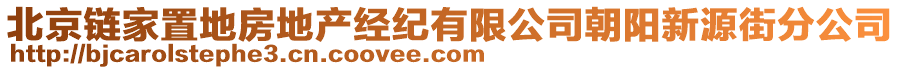 北京鏈家置地房地產經紀有限公司朝陽新源街分公司