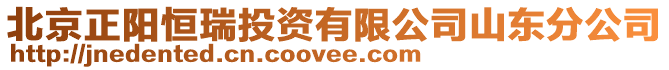 北京正陽恒瑞投資有限公司山東分公司