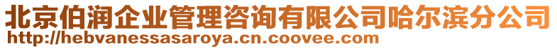 北京伯潤企業(yè)管理咨詢有限公司哈爾濱分公司