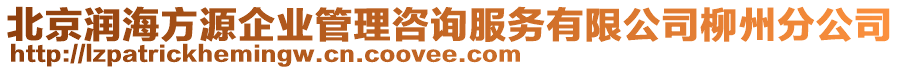 北京潤海方源企業管理咨詢服務有限公司柳州分公司