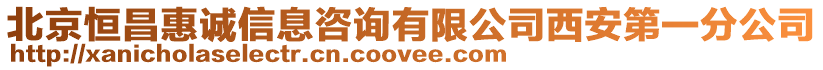 北京恒昌惠誠信息咨詢有限公司西安第一分公司