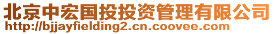 北京中宏國(guó)投投資管理有限公司