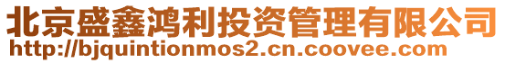 北京盛鑫鴻利投資管理有限公司