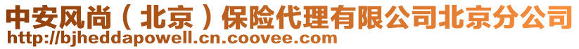 中安風尚(北京)保險代理有限公司北京分公司