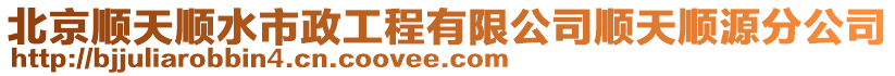 北京順天順水市政工程有限公司順天順源分公司