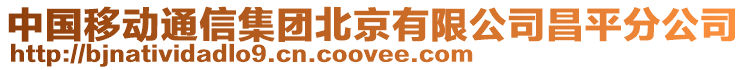 中國移動通信集團北京有限公司昌平分公司
