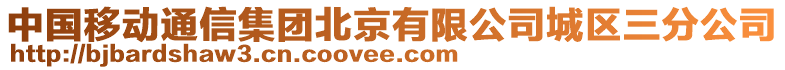 中國移動通信集團北京有限公司城區三分公司