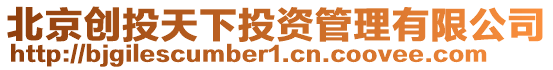 北京創投天下投資管理有限公司