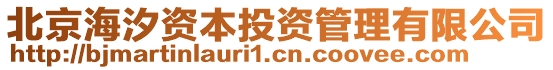 北京海汐资本投资管理有限公司