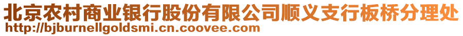 北京農(nóng)村商業(yè)銀行股份有限公司順義支行板橋分理處