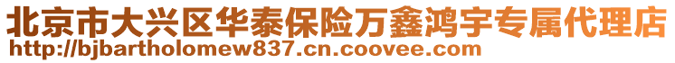 北京市大興區華泰保險萬鑫鴻宇專屬代理店