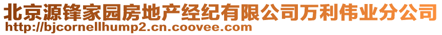北京源鋒家園房地產經紀有限公司萬利偉業分公司