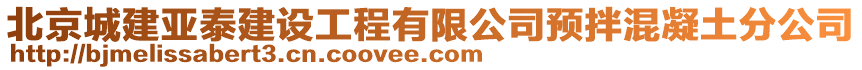 北京城建亞泰建設(shè)工程有限公司預(yù)拌混凝土分公司