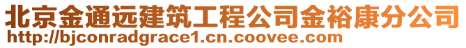 北京金通遠(yuǎn)建筑工程公司金裕康分公司