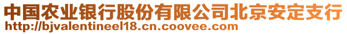 中國(guó)農(nóng)業(yè)銀行股份有限公司北京安定支行