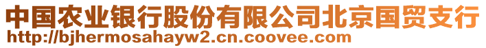 中國(guó)農(nóng)業(yè)銀行股份有限公司北京國(guó)貿(mào)支行