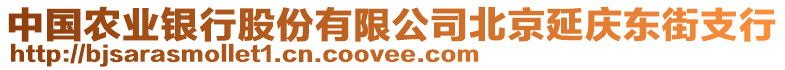 中國農(nóng)業(yè)銀行股份有限公司北京延慶東街支行