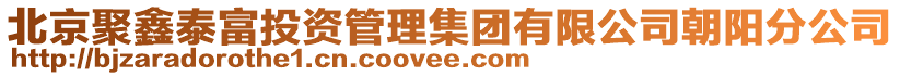 北京聚鑫泰富投資管理集團有限公司朝陽分公司