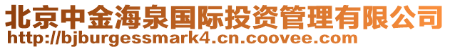 北京中金海泉國際投資管理有限公司