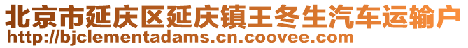 北京市延慶區(qū)延慶鎮(zhèn)王冬生汽車運(yùn)輸戶