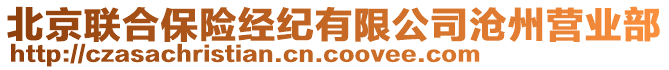 北京聯(lián)合保險經(jīng)紀有限公司滄州營業(yè)部