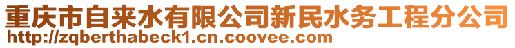 重慶市自來水有限公司新民水務(wù)工程分公司