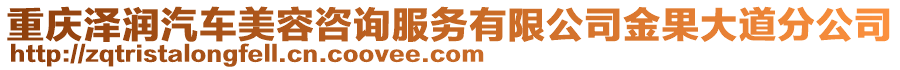 重慶澤潤(rùn)汽車美容咨詢服務(wù)有限公司金果大道分公司