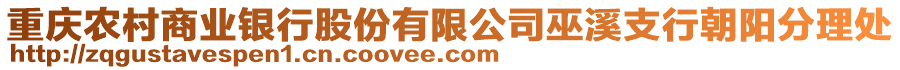 重慶農(nóng)村商業(yè)銀行股份有限公司巫溪支行朝陽分理處