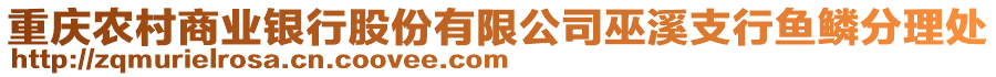重慶農村商業銀行股份有限公司巫溪支行魚鱗分理處