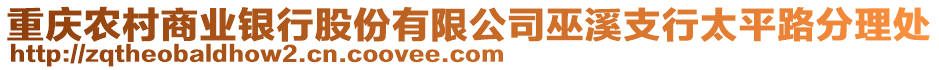 重慶農(nóng)村商業(yè)銀行股份有限公司巫溪支行太平路分理處