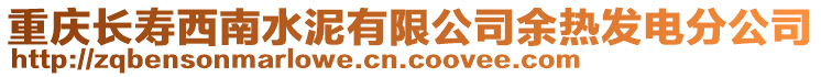 重慶長壽西南水泥有限公司余熱發(fā)電分公司