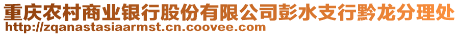 重慶農(nóng)村商業(yè)銀行股份有限公司彭水支行黔龍分理處