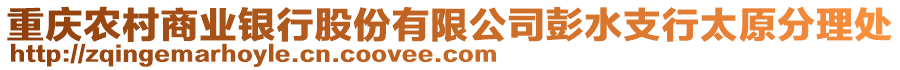 重慶農(nóng)村商業(yè)銀行股份有限公司彭水支行太原分理處