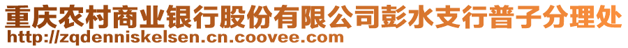 重慶農(nóng)村商業(yè)銀行股份有限公司彭水支行普子分理處