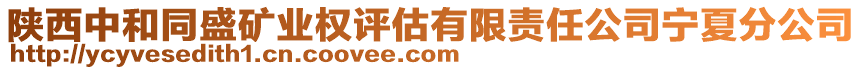 陜西中和同盛礦業(yè)權(quán)評(píng)估有限責(zé)任公司寧夏分公司