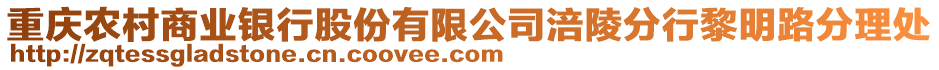 重慶農村商業銀行股份有限公司涪陵分行黎明路分理處