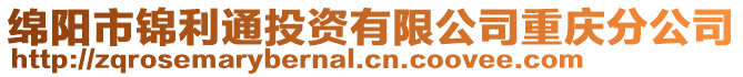 綿陽市錦利通投資有限公司重慶分公司