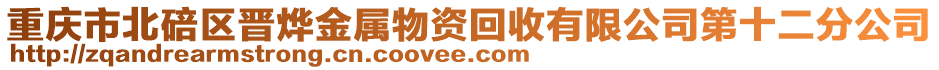 重慶市北碚區(qū)晉燁金屬物資回收有限公司第十二分公司