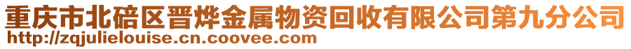 重慶市北碚區(qū)晉燁金屬物資回收有限公司第九分公司