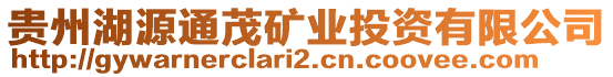 貴州湖源通茂礦業(yè)投資有限公司