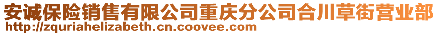 安誠保險銷售有限公司重慶分公司合川草街營業(yè)部