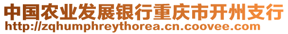 中國(guó)農(nóng)業(yè)發(fā)展銀行重慶市開州支行