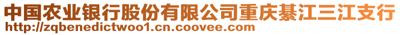 中國(guó)農(nóng)業(yè)銀行股份有限公司重慶綦江三江支行