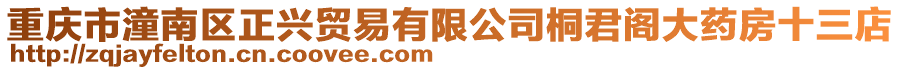 重慶市潼南區正興貿易有限公司桐君閣大藥房十三店